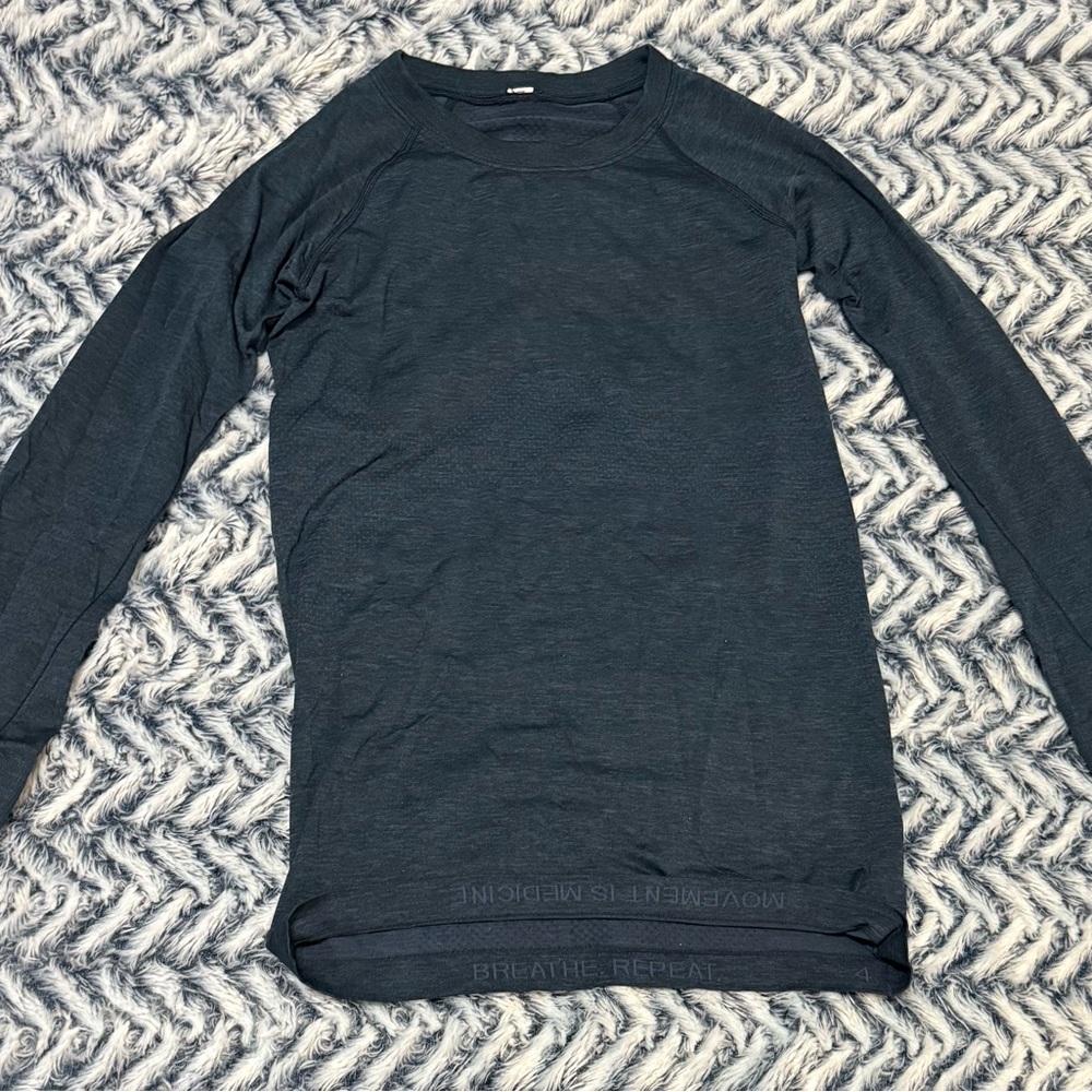 Lululemon Athletica Navy Blue Long Sleeve Swiftly Tech Tee